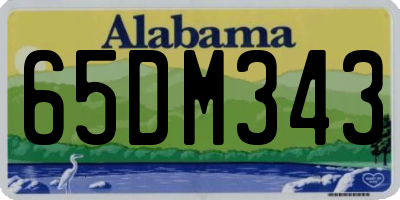 AL license plate 65DM343