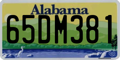 AL license plate 65DM381