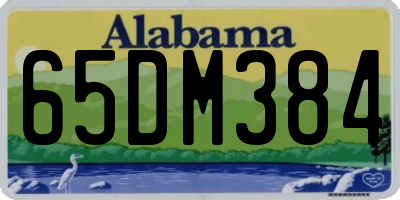 AL license plate 65DM384