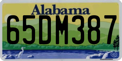 AL license plate 65DM387