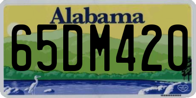 AL license plate 65DM420