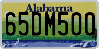 AL license plate 65DM500