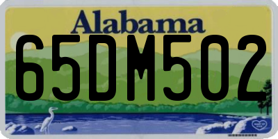 AL license plate 65DM502