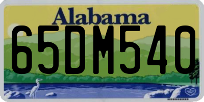 AL license plate 65DM540