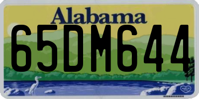 AL license plate 65DM644