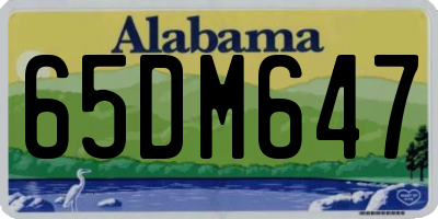 AL license plate 65DM647