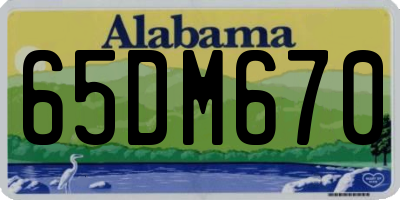 AL license plate 65DM670