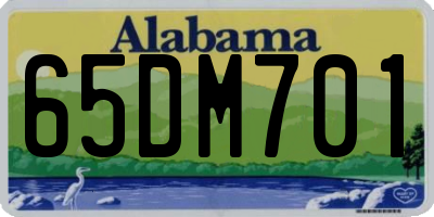 AL license plate 65DM701