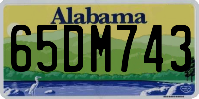AL license plate 65DM743