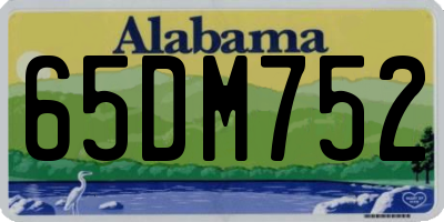 AL license plate 65DM752