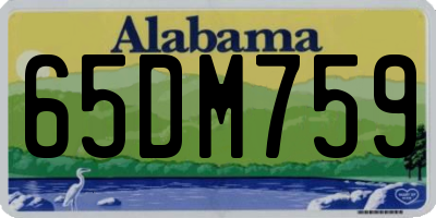 AL license plate 65DM759