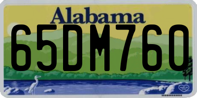 AL license plate 65DM760