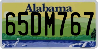 AL license plate 65DM767