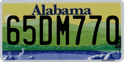 AL license plate 65DM770