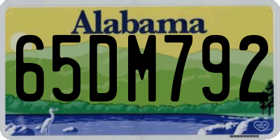 AL license plate 65DM792