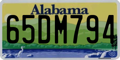 AL license plate 65DM794
