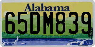 AL license plate 65DM839