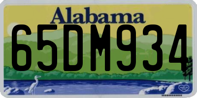 AL license plate 65DM934
