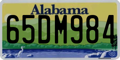 AL license plate 65DM984