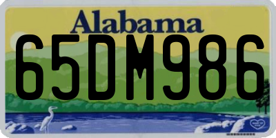 AL license plate 65DM986