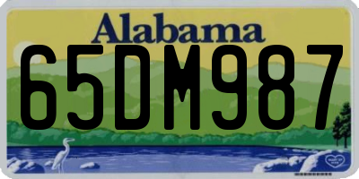 AL license plate 65DM987