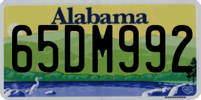 AL license plate 65DM992