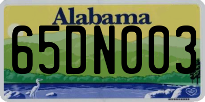 AL license plate 65DN003