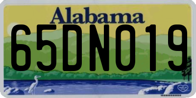 AL license plate 65DN019
