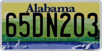 AL license plate 65DN203