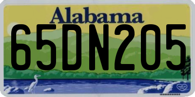 AL license plate 65DN205