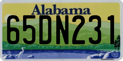 AL license plate 65DN231