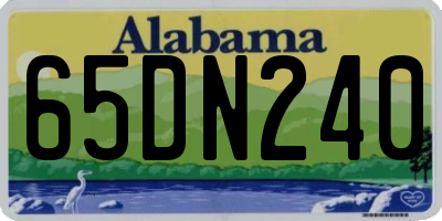 AL license plate 65DN240