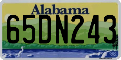 AL license plate 65DN243