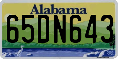 AL license plate 65DN643