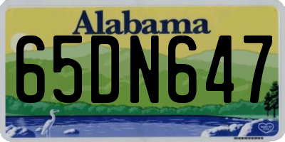 AL license plate 65DN647