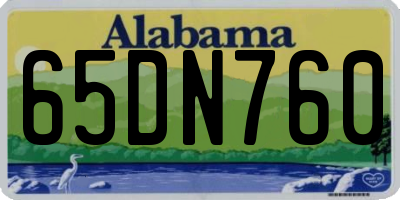 AL license plate 65DN760