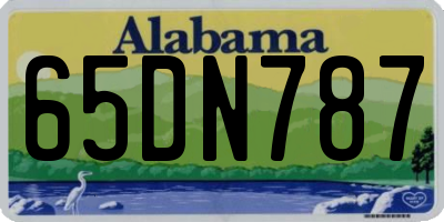 AL license plate 65DN787