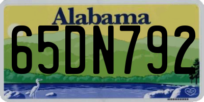 AL license plate 65DN792
