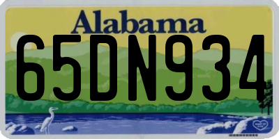 AL license plate 65DN934
