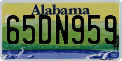 AL license plate 65DN959