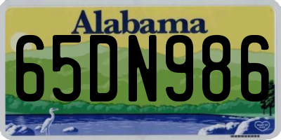 AL license plate 65DN986