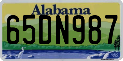AL license plate 65DN987