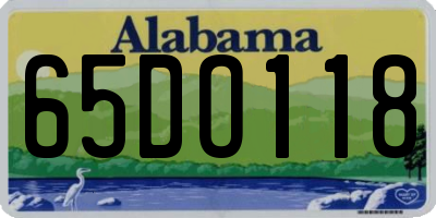 AL license plate 65DO118