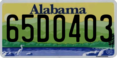 AL license plate 65DO403