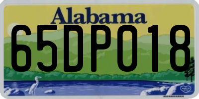 AL license plate 65DP018