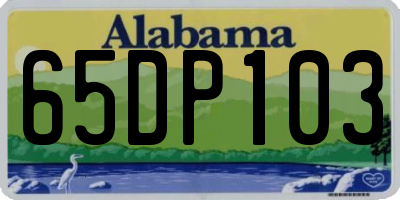 AL license plate 65DP103