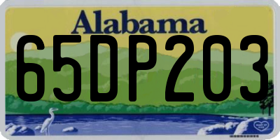 AL license plate 65DP203