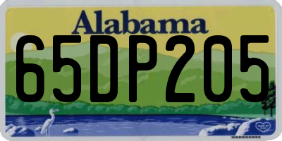 AL license plate 65DP205