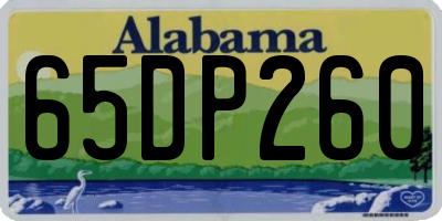 AL license plate 65DP260
