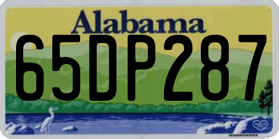 AL license plate 65DP287